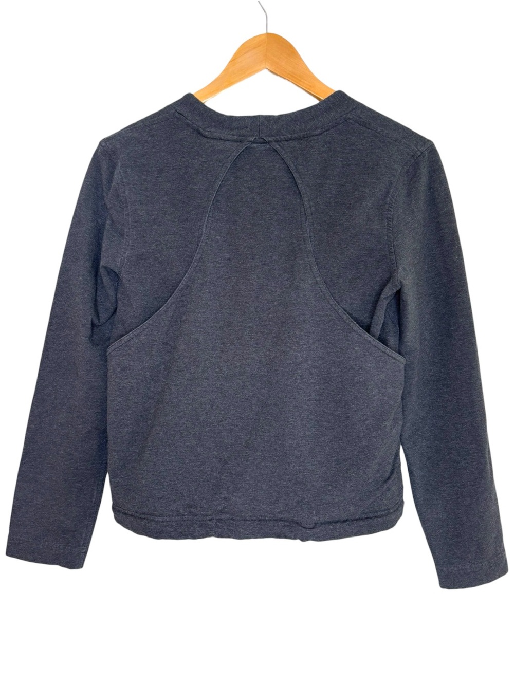 Lululemon tee dark gray long sleeve heavyweight vented back zip pocket size 6 - Picture 2 of 8